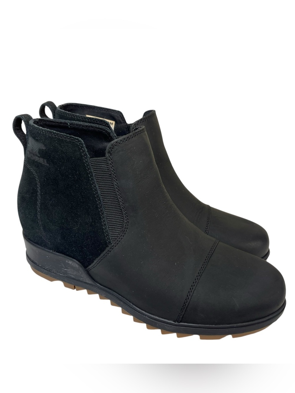 Sorel Women Evie Pull-On Waterproof Suede Leather Wedge Ankle Bootie 9